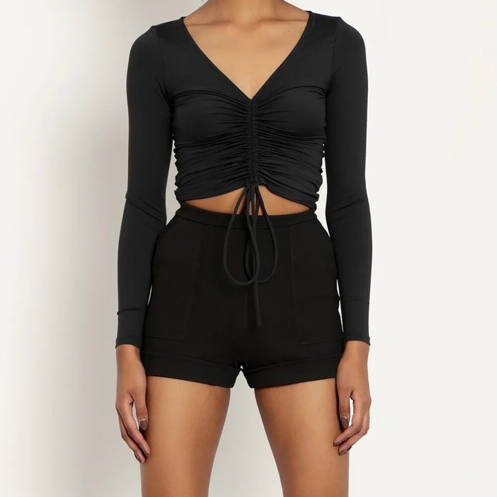 Blackmilk Push It Ponte Cuffed Shorts